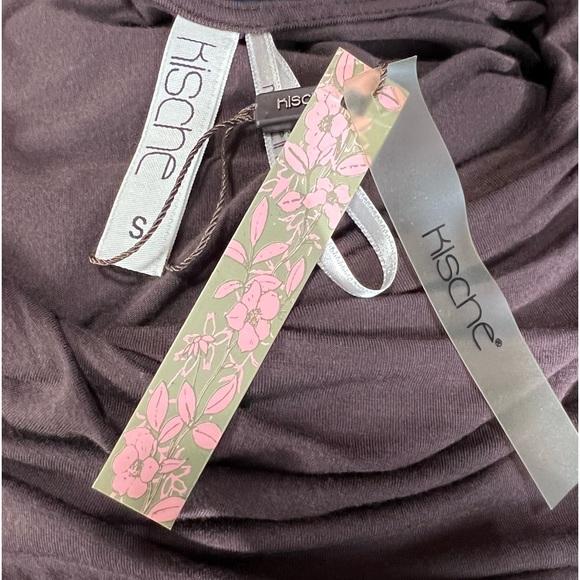 Kische Long Sleeve Asymmetrical Draped Brown Pullover Top Size S - Picture 6 of 7